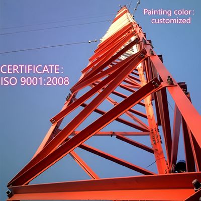 3-benige hoekstalen toren Communicatietoren Q235 Staal 25m LTE Netwerk Weerbestendig Plattelandsgebieden