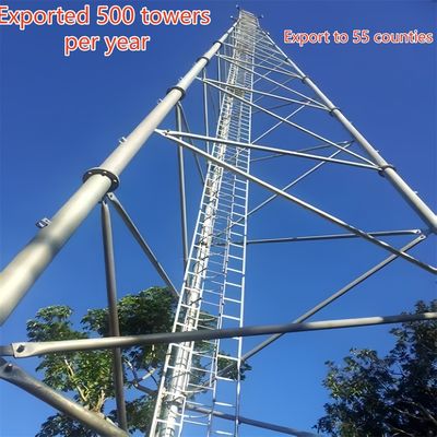 Drie Tube Telecom Toren Koolstofstaal 33m LTE Signaal Plattelandsgebieden Windbestendig