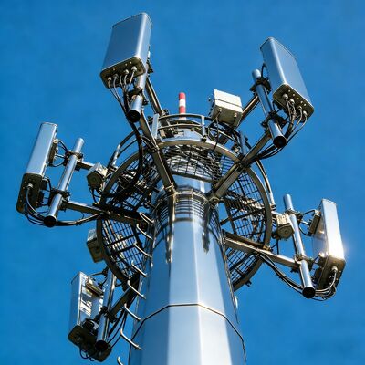 13 19 25M Compact ontwerp Monopole gegalvaniseerd staal Zelfdragende buiten 5G 4G magnetron ruimtebesparende mast
