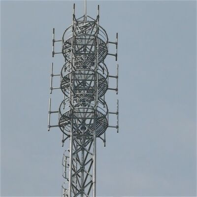 Aanpasbare stalen buistoren met 3 poten, ontworpen voor observatie- en beveiligingsinstallaties voor telecombewaking buitenshuis