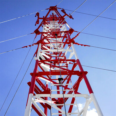 38M Guyed Wire Steel Tower Thermisch verzinkt voor magnetron over lange afstand