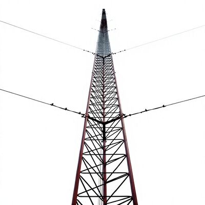 10m 20m 32m Galvanised Radio Antenna Telecommunication Guyed Mast Poles Steel Lattice Met Mast Pull Line Tower