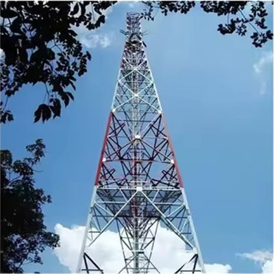28-50M Antenne 3 Leg Galvaniseerde Stalen Gitter Toren Telecom Tube Hoekige Mobiele Communicatietoren