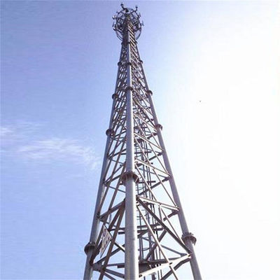 Ronde stalen communicatie mobiele telefoon zelfdragende rooster toren antenne buisvormige mast 3 been