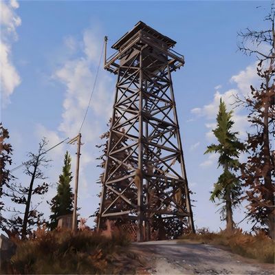 Brandbewaking Bos Outlook Beveiligingswacht Toren 120ft Zelf Ondersteunend Hoek Staal Platform