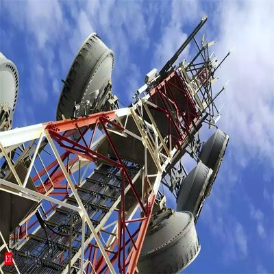 4G draadloze buitentelevisie mobiele telefoon communicatie satelliet microwave radio antenne rooster toren 4 been hoek toren