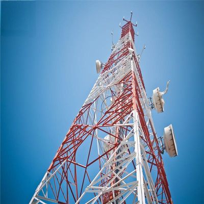 Vervaardiger 4-benige stalen pylon 5 km Wifi zender en ontvanger hoekige rooster microwave draadloze ondersteuning radio toren
