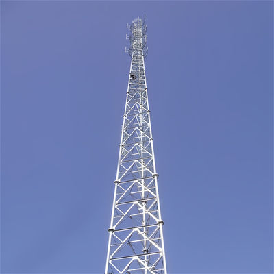 60m hoog gegalvaniseerd hoekstaal zelfdragende antenne toren 3 benen buisvormig