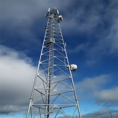 Ronde stalen communicatie mobiele telefoon zelfdragende rooster toren antenne buisvormige mast 3 been