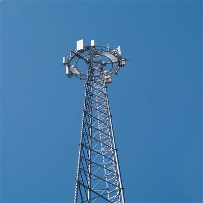 Bolted Pylon Iron 3 Legged Tubular Steel Tower 20 - 65 Meter Mast