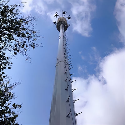 Q345B A572 Gegalvaniseerde gemaskerde monopool celtoren Communicatie Hoogste monopooltoren
