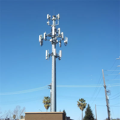 Vrijstaande monopolie 100' Telecom Tower Antenne Soorten communicatie Tubulaire monopolie toren