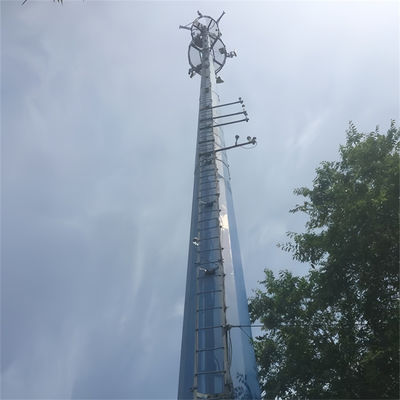 Vrijstaande monopolie 100' Telecom Tower Antenne Soorten communicatie Tubulaire monopolie toren
