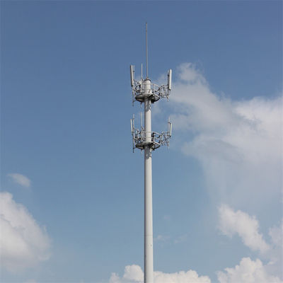 Vrijstaande monopolie 100' Telecom Tower Antenne Soorten communicatie Tubulaire monopolie toren