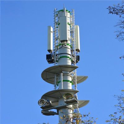 4g 5g draadloze magnetron Monopole Telecom Toren Met Flangel 5m 12m 36m 45m 55m Meters