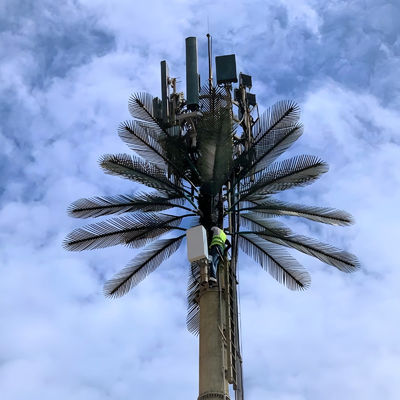 Gegalvaniseerde GSM Mobile Bionic Palm Tree Antenna Single Pole 5g Tower Camouflage