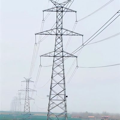 35kv dubbelcircuit Pylon Power Electric Transmission Tower gegalvaniseerd staal metalen monopolen toren