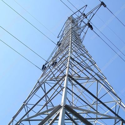 35kv dubbelcircuit Pylon Power Electric Transmission Tower gegalvaniseerd staal metalen monopolen toren
