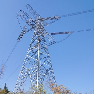 35kv dubbelcircuit Pylon Power Electric Transmission Tower gegalvaniseerd staal metalen monopolen toren