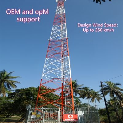 3 Legs Angle Communication Tower Galvanized Steel 30m Anti Rust 5G Signal Outdoor Urban Coverage