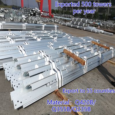 3-benige hoekstalen toren Communicatietoren Q235 Staal 25m LTE Netwerk Weerbestendig Plattelandsgebieden