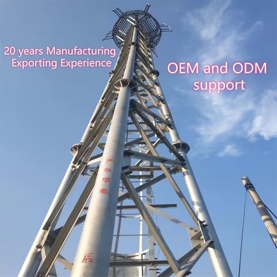 Drie Tube Telecom Toren Koolstofstaal 33m LTE Signaal Plattelandsgebieden Windbestendig