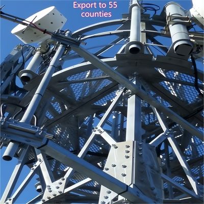 3 poten hoekige stalen toren communicatietoren Q355 stalen 28m mobiel netwerk windbestendige kustgebieden