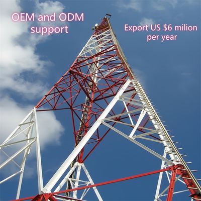 3 poten hoekige stalen toren communicatietoren Q355 stalen 28m mobiel netwerk windbestendige kustgebieden