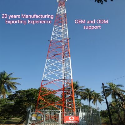 Zelfondersteunend gegalvaniseerd hoekstaal met 3 benen Toren 40m Broadcast Signal Corrosion Proof Industrial Parks