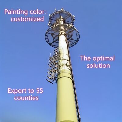 20 25 35 45 60M Monopool Telecom Tower Hot Dip gegalvaniseerd 5G 4G Microwave Wifi Cell Signal Antenna mast