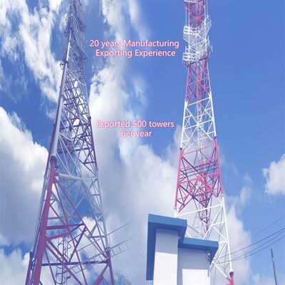 60M 3-buis aangepast 3 been gegalvaniseerd staal zelfdragend Wifi GSM Microwave Telecom Base Station toren
