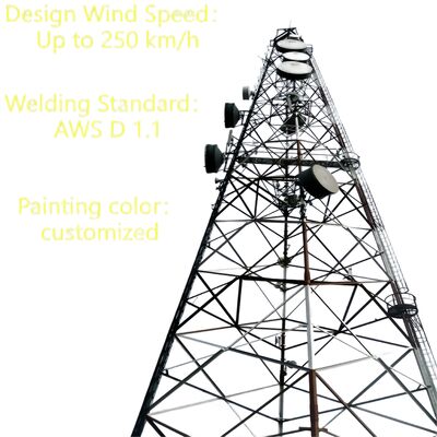 3 poten buisvormig naadloos staal 20 30 40M gegalvaniseerd 5G GSM Cdma Isp Telecom toren