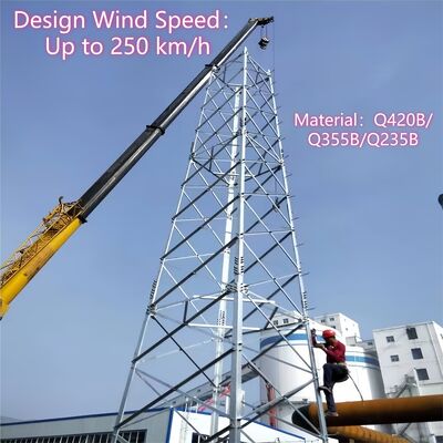 Hot Dip gegalvaniseerd 4 Leg Angular Steel Free Standing GSM Cdma Satelliet Telecommunication Tower