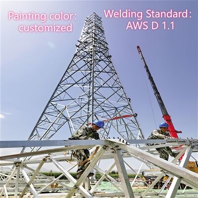 Hot Dip gegalvaniseerd 4 Leg Angular Steel Free Standing GSM Cdma Satelliet Telecommunication Tower