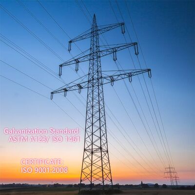 33KV 110KV Hot Dip gegalvaniseerd rooster staal Power Transmission Tower Double Circuit Electrical Grid Pole