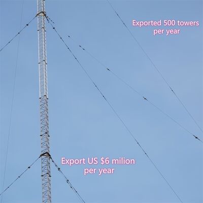 Geaffineerde draad Broadcast Tower Corrosiebestendige staal 55m Signal kustgebieden Duurzaam