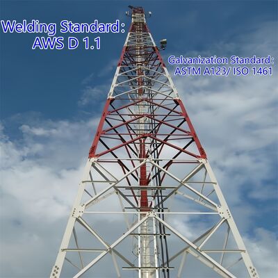 Hot Dip 3-Leg Angular Steel Galvanized Steel 4G Signal Outdoor Urban Coverage Telecommunicatie Toren