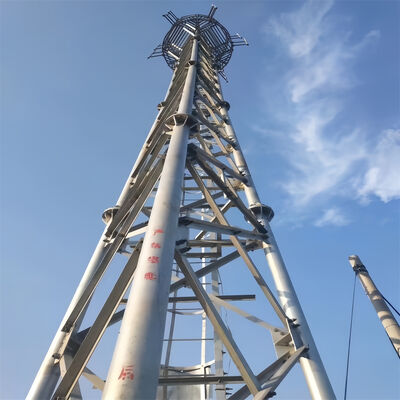 Lichte 45 Meter 3-benige Tubulaire Cellulaire Magnetron Verzinkte Isp Pylon Antenne 5g Paal 3-benige Stalen Rooster Toren