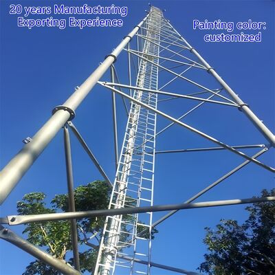 Lichte 45 Meter 3-benige Tubulaire Cellulaire Magnetron Verzinkte Isp Pylon Antenne 5g Paal 3-benige Stalen Rooster Toren