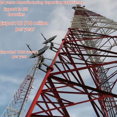 Heavy Gauge 3 Legged Tubular Steel Tower Biedt Sterke Structurele Ondersteuning Communicatie en nutsinstallaties