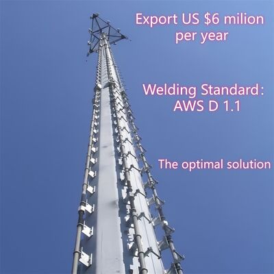 Monopole Tower Telecom-toren van staal, ontworpen volgens GB T 700 en GB T 1591 normen, die de structurele integriteit van de telecoms garandeert