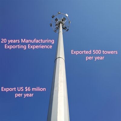 Monopole Tower telecomconstructie met hoog treksterke staal en zachte staalsoorten die voldoen aan GB T en EN 10025 normen