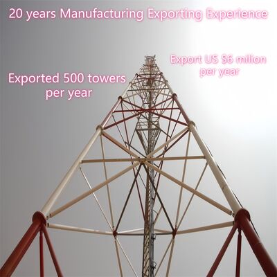 19 27 35M Laag onderhoud 3 benen Tubulair gegalvaniseerd staal zelfdragend buiten 5G 4G Microwave Long Life mast