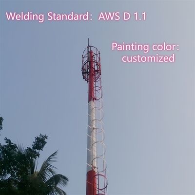 12 18 24M Compacte Monopole Gegalvaniseerde Staal Zelfdragende Outdoor 5G 4G Wifi Kleine Ruimte Telecom Toren