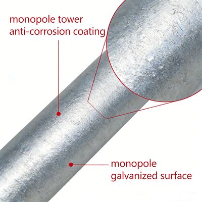 13 19 25M Compact ontwerp Monopole gegalvaniseerd staal Zelfdragende buiten 5G 4G magnetron ruimtebesparende mast