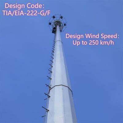 18 22 38M Durable Carbon Steel Monopole Communication Tower Multi Antenna Compatible for 4G 5G Network
