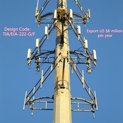 11 23 36M Custom Height Monopole Communication Tower Long Service Life for Remote Area Signal Coverage