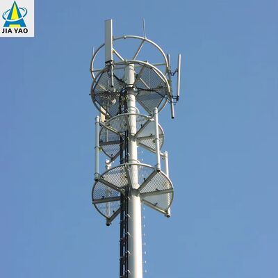 12 25 32M gegalvaniseerde monopole communicatietoren Corrosiebestendige snelle installatie voor kustgebied