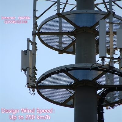 12 25 32M gegalvaniseerde monopole communicatietoren Corrosiebestendige snelle installatie voor kustgebied