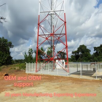 Heavy Duty 3 Legged Tubular Steel Tower gegalvaniseerde telecom structuur ontworpen voor lange levensduur buiten 5G 4G Microwave1